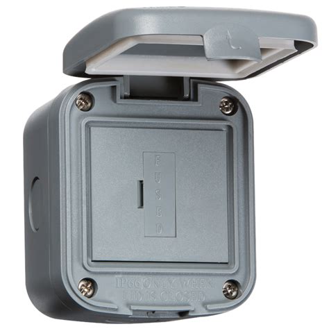 outdoor fused junction box|weatherproof unswitched fused spur.